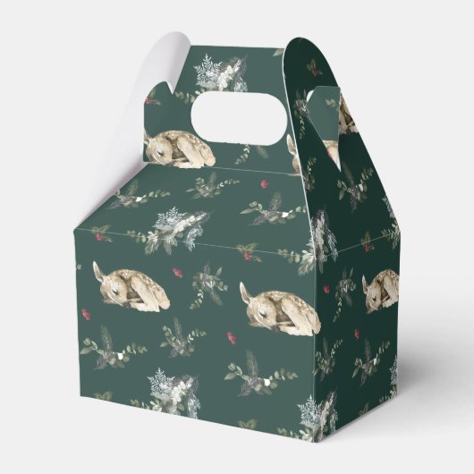Winter Woodland Deer Kerstmis Bedankdoosjes (Achterkant)
