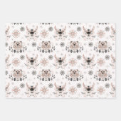 Winter Woodland Deer Modern Botanische Waterverf Inpakpapier Vel (Voorkant 3)