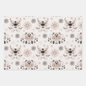 Winter Woodland Deer Modern Botanische Waterverf Inpakpapier Vel (Voorkant)