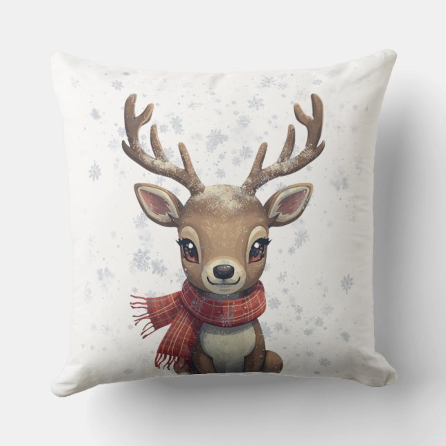 Winter Woodland Deer Pillow Kussen (Achterkant)