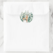 Winter Woodland Deer Rustic Kerstmis Ronde Sticker (Tas)