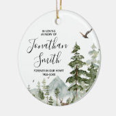 Winter Woodland dennenboom in liefdevolle herinner Keramisch Ornament (Links)