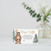 Winter Woodland Diaper Raffle Enclosure Card Informatiekaartje (Staand voorkant)