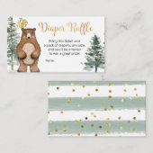 Winter Woodland Diaper Raffle Enclosure Card Informatiekaartje (Voorkant / Achterkant)