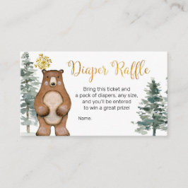 Winter Woodland Diaper Raffle Enclosure Card Informatiekaartje