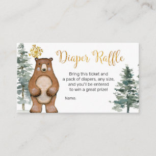 Winter Woodland Diaper Raffle Enclosure Card Informatiekaartje