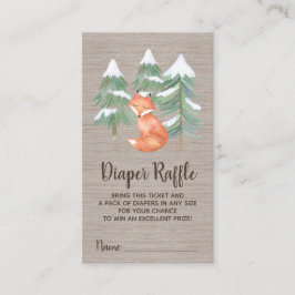 Winter Woodland Diaper Raffle Invitation Insert Informatiekaartje