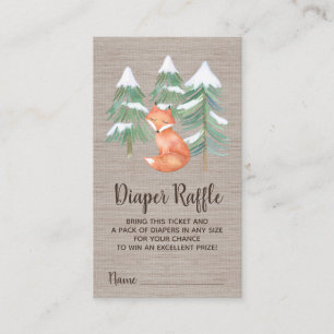 Winter Woodland Diaper Raffle Invitation Insert Informatiekaartje