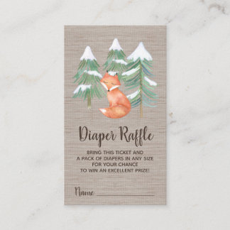 Winter Woodland Diaper Raffle Invitation Insert Informatiekaartje