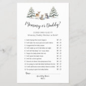 Winter Woodland Dieren Douche Mama of Daddy Game Flyer (Voorkant)