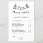 Winter Woodland Dieren Douche Mama of Papa Flyer (Voorkant)