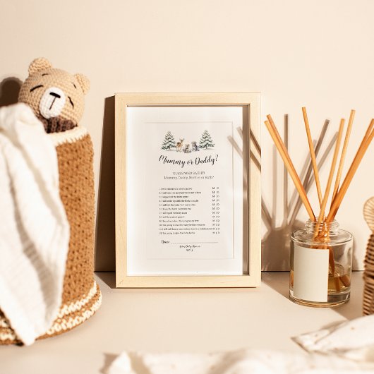 Winter Woodland Dieren Douche Mama of Papa Flyer