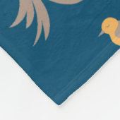 Winter Woodland Dieren Folk Art Blauwe Kerst Fleece Deken (Hoek)