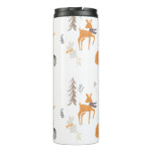 Winter Woodland Dieren Folk Art Kerstmis Thermosbeker (Achterkant)