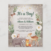 Winter Woodland Dieren Koppels Baby shower Invite (Voorkant)