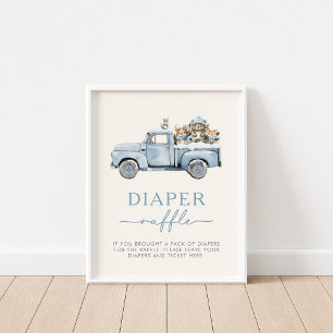 Winter Woodland Dieren Luier Raffle Teken Poster