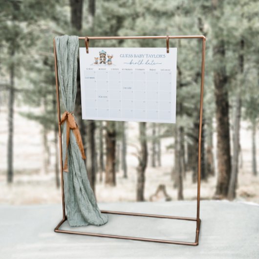 Winter Woodland Dieren Vervaldatum Kalenderspel Poster