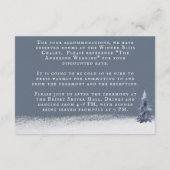 Winter Woodland Dusty Blue White Wedding Details Informatiekaartje (Achterkant)