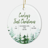 Winter Woodland Eerste Kerstmis Keramisch Ornament (Links)