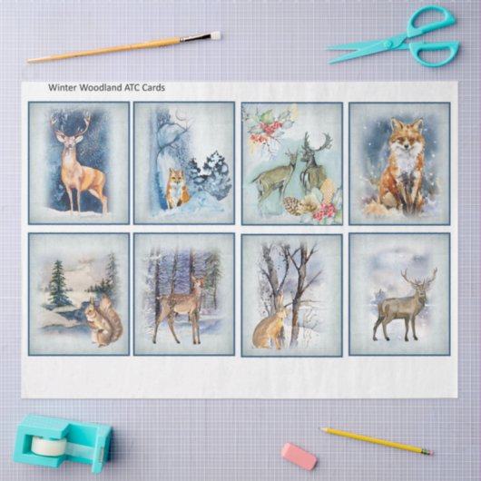 Winter Woodland Emphemera Series Design 11 Tissuepapier (Craft)