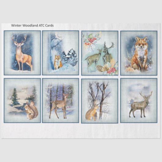 Winter Woodland Emphemera Series Design 11 Tissuepapier (Voorkant)
