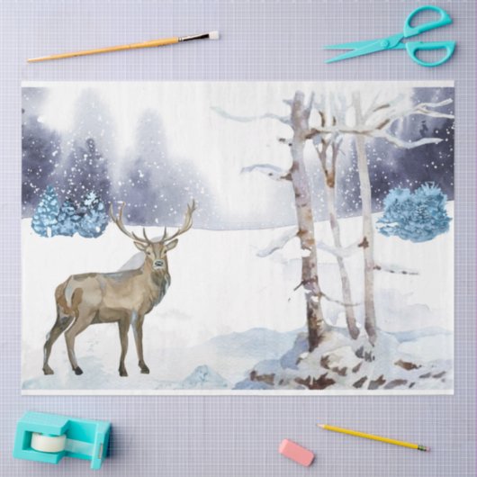 Winter Woodland Emphemera Series Design 1 Tissuepapier (Craft)