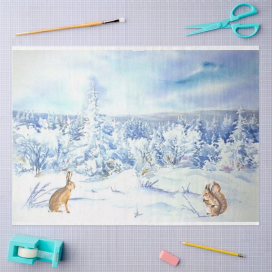 Winter Woodland Emphemera Series Design 2 Tissuepapier (Craft)