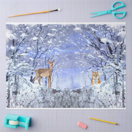Winter Woodland Emphemera Series Design 5 Tissuepapier (Craft)