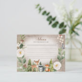Winter Woodland Enclosure Card White Floral Informatiekaartje (Staand voorkant)