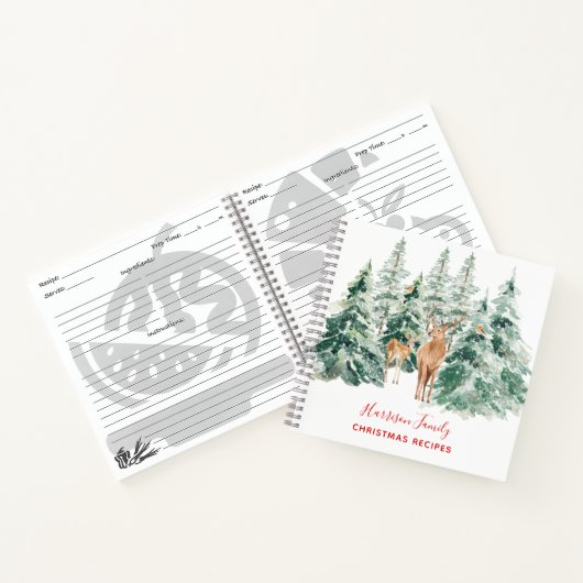 Winter Woodland Family Recipbook Notitieboek (Binnen)