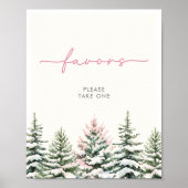Winter Woodland Favors Sign Poster (Voorkant)