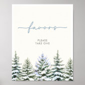 Winter Woodland Favors Sign Poster (Voorkant)