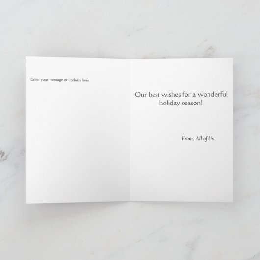 Winter Woodland Folded Holiday / kerstkaart Bedankkaart (Binnen)