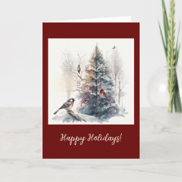 Winter Woodland Folded Holiday / kerstkaart Bedankkaart