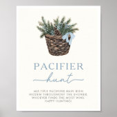 Winter Woodland Fopspeen Hunt Douche Spelbord Poster (Voorkant)