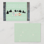 Winter Woodland Forest Animal Shower Boek Aanvraag Informatiekaartje (Voorkant / Achterkant)