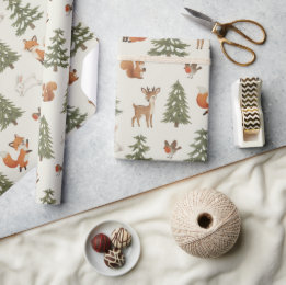 Winter Woodland Forest Animals Christmas Cadeaupapier