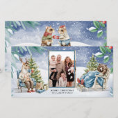 Winter Woodland Forest Animals Feestdagenkaart (Voorkant / Achterkant)