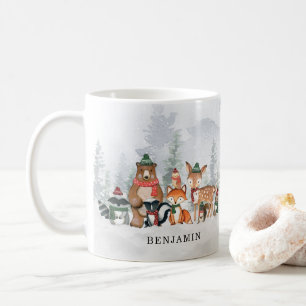 Winter Woodland Forest Animals Kinder Holiday Gift Koffiemok