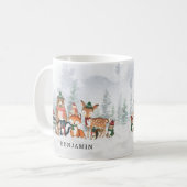 Winter Woodland Forest Animals Kinder Holiday Gift Koffiemok (Voorkant links)