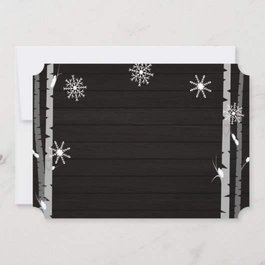 Winter Woodland Forest Baby Boy Shower Invitation Kaart (Achterkant)