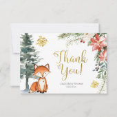 Winter Woodland Forest Baby shower - Hartelijk dan Bedankkaart (Voorkant)