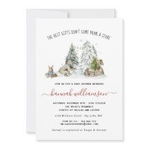 Winter Woodland Forest Baby shower Invitation