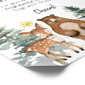 Winter Woodland Forest Baby shower Momosa Bar Poster (Hoek)