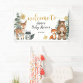 Winter Woodland Forest Baby shower Party Banner (Insitu)