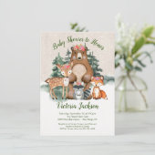 Winter Woodland Forest Baby Shower-uitnodigingen Kaart (Staand voorkant)