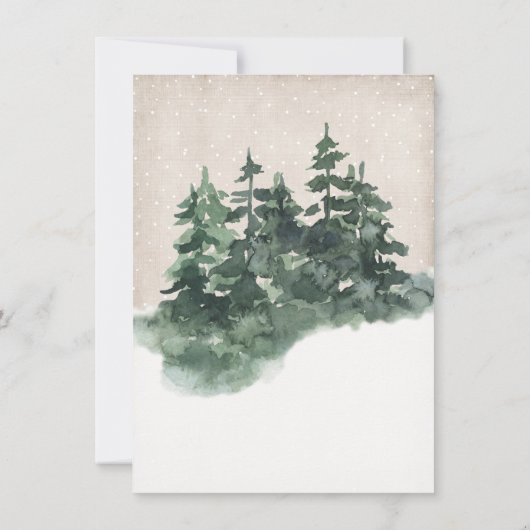 Winter Woodland Forest Baby Shower-uitnodigingen Kaart (Achterkant)