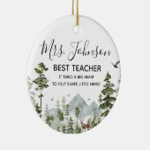 Winter Woodland Forest Beste Leraar Keramisch Ornament (Rechts)