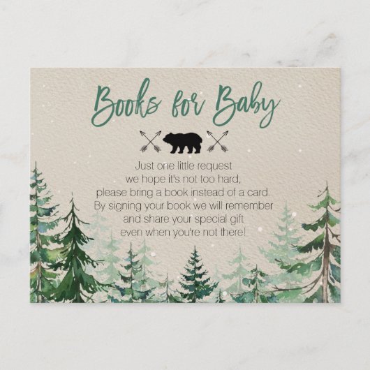 Winter Woodland Forest Books for Baby Briefkaart (Voorkant)