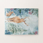 Winter Woodland Forest Deer Legpuzzel (Horizontaal)